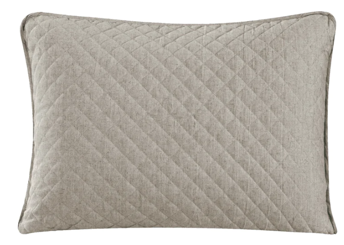 ANNA DIAMOND QUILTED KING SHAMS - TAUPE