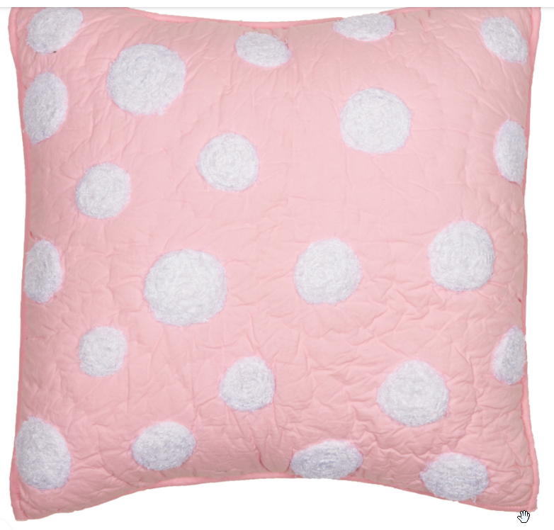 SOFT PINK POLKA DOT PILLOW
