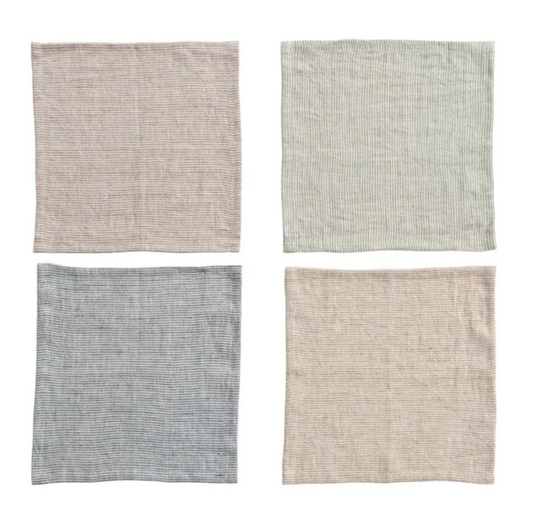 WOVEN LINEN COCKTAIL NAPKINS, SET OF 4