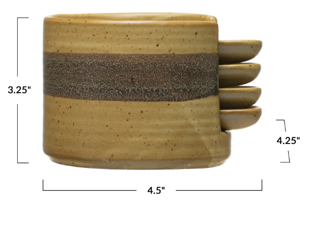 STONEWARE TAPAS PLATES AND HOLDER