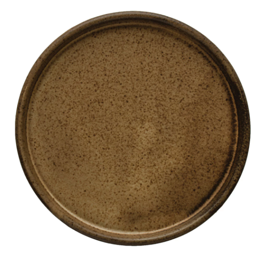 STONEWARE PLATE, REACTIVE GLAZE, BROWN