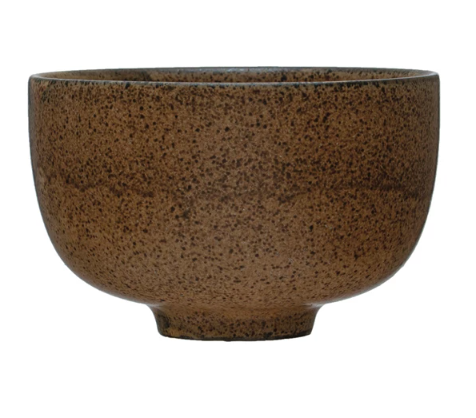 STONEWARE BOWL, REACTIVE GLAZE, BROWN
