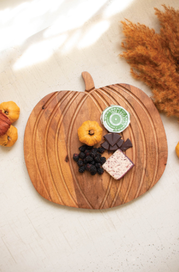 HAND-CARVED MANGO PUMPKIN TRAY