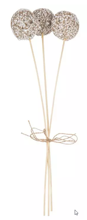 WHITE AND NATURAL BRANCH BALL STEMS
