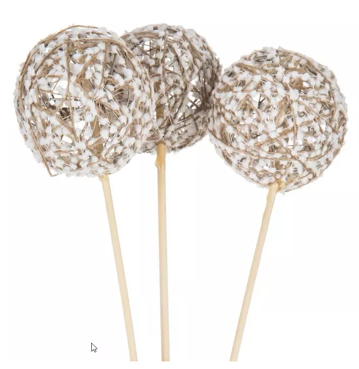 WHITE AND NATURAL BRANCH BALL STEMS