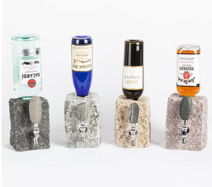 FUNKY ROCK DESIGNS STONE DRINK DISPENSER - GREY