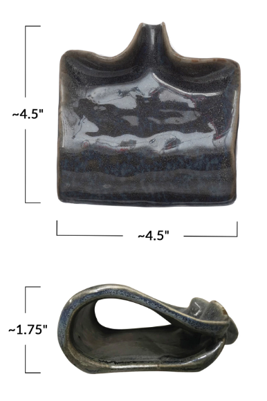 STONEWARE SOAP DISH/SPONGE HOLDER WITH DRIP SPOUT