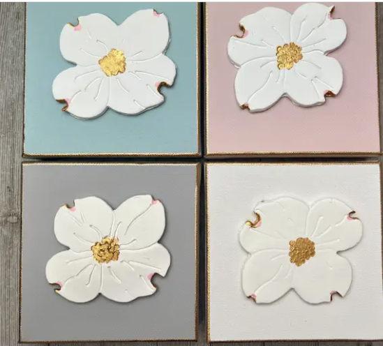 DOGWOOD FLOWER ON 6x6 CANVAS