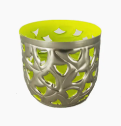 PERFORATED PEWTER VOTIVE HOLDER