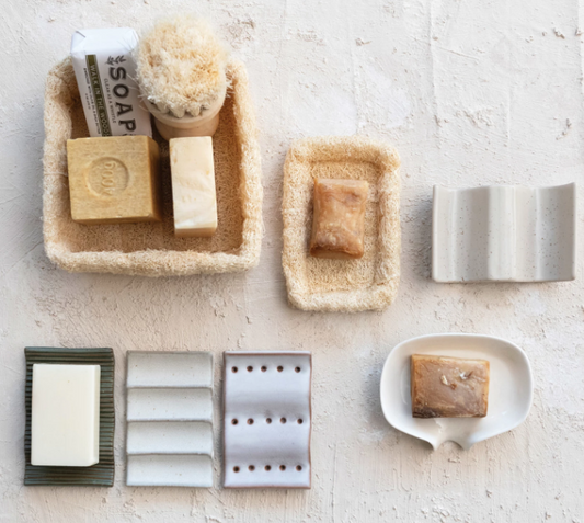 STONEWARE SOAP DISH - 3 STYLES
