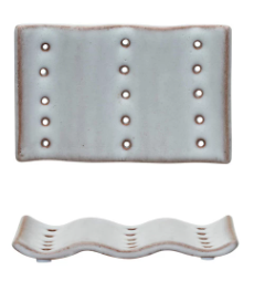 STONEWARE SOAP DISH - 3 STYLES