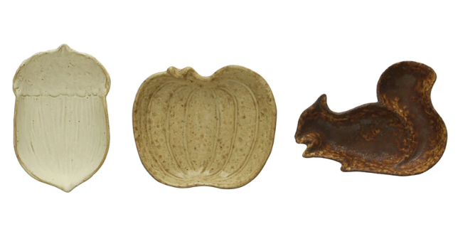 STONEWARE FALL SHAPED DISHES - 3 STYLES