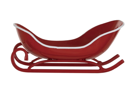 RED & WHITE METAL SLEIGH