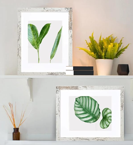 11 X 14 PICTURE FRAMES - COMES WITH WHITE MAT (8X10) OR USED WITHOUT - ASSORTED