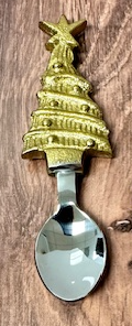 GOLD CHRISTMAS TREE SPREADERS AND SPOONS
