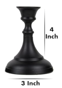 MATTE BLACK METAL CANDLESTICKS - ASSORTED