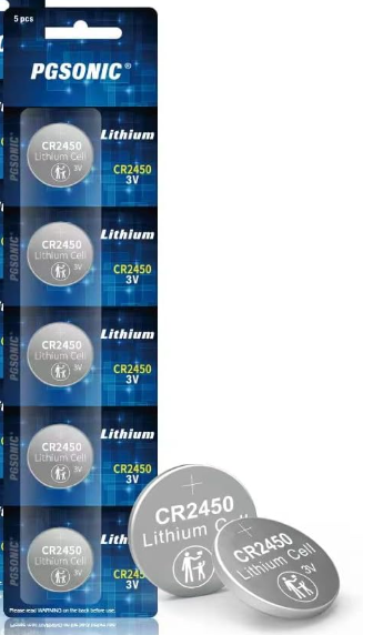 CR2450 3V LITHIUM COIN BATTERY - 5PK