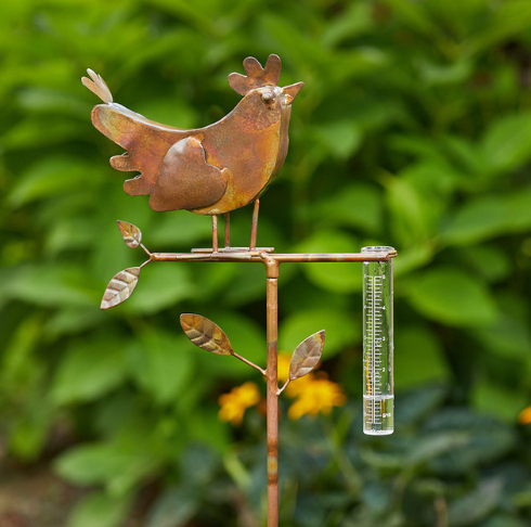 ROOSTER RAIN GAUGE STAKE