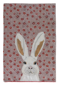 COTTON & LINEN PRINTED TEA TOWEL WITH TASSELS - ASSORTED