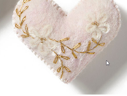FELT EMBROIDERY HEARTS - ASSORTED