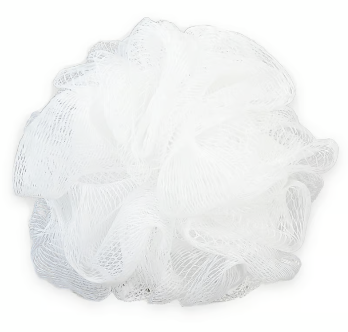 PREMIUM NYLON BATH PUFF - WHITE