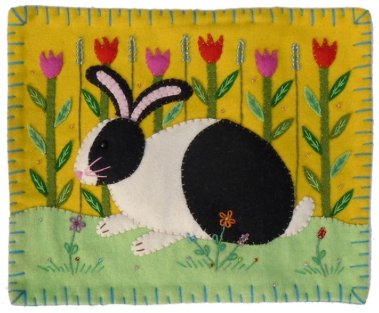 FELTED RABBIT PILOW 8" x 10"