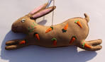 FELTED STUFFED RABBIT WITH CARROTS - 18"