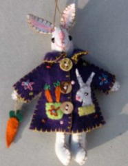 FELTED BUNNY IN PURPLE JACKET - 4"