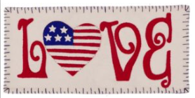 FELTED AMERICA HEART FLAG - LOVE 7" x 15"