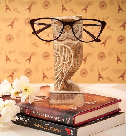 MANGO WOOD OWL EYEGLASS HOLDER