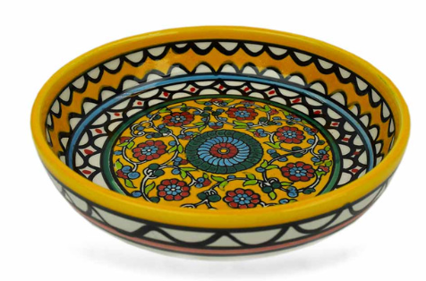 LARGE YELLOW WEST BANK BOWL - PALESTINE