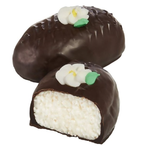ABDALLAH CANDIES - 3.5oz COCONUT CREAM EGG - DARK CHOCOLATE WITH WHITE FLOWER