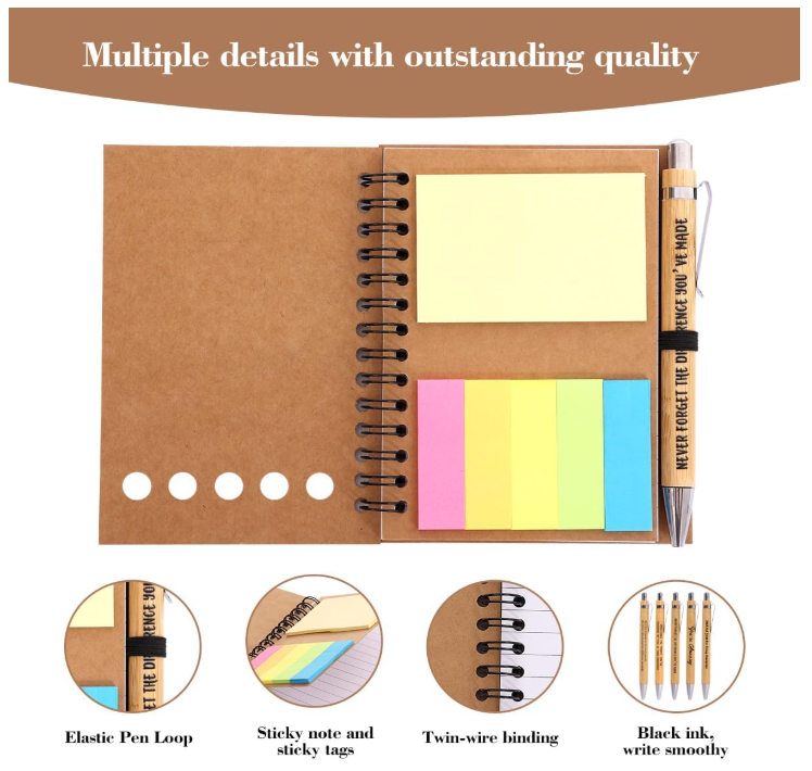 APPRECIATION INSPIRATIONAL NOTEBOOK W/STICKY NOTES & PEN - ASSORTED