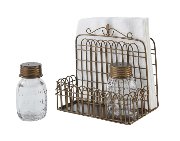 GARDEN GATE NAPKIN, SALT & PEPPER CADDY