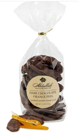 ABDALLAH CANDIES - DARK CHOCOLATE ORANGE PEEL 6.5oz.
