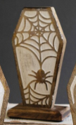 HALLOWEEN CARVED WOODEN COFFINS - ASSORTED
