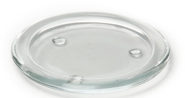 CLEAR GLASS CANDLE DISH 5 1/2"DIA.