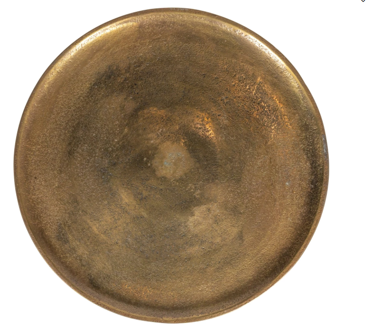 ALUMINUM IN ANTIQUE BRASS FINISH SIDE TABLE