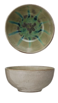 HAND PAINTED STONEWARE BOWL - ASSORTED