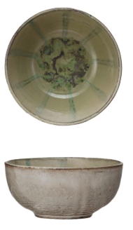 HAND PAINTED STONEWARE BOWL - ASSORTED