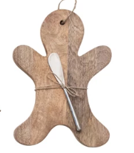 MANGO WOOD BOARD & CANAPE KNIFE - ASSORTED