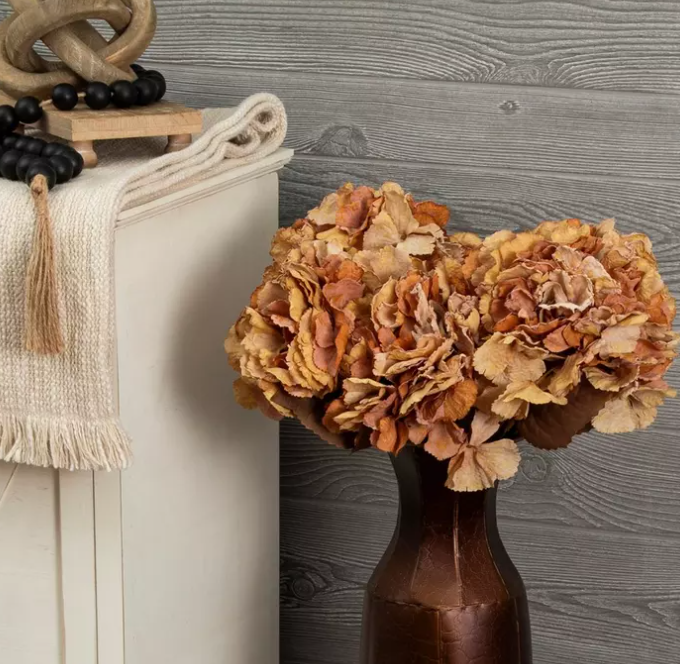 DRIED LOOK HYDRANGEA STEM - TERRACOTTA