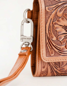 LOYAL WEST DROVER WALLET HANDTOOLED LEATHER AND CALFSKIN