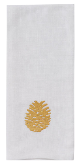 PATRICIA HEATON HOME GOLD PINECONE DISHTOWEL - ASSORTED