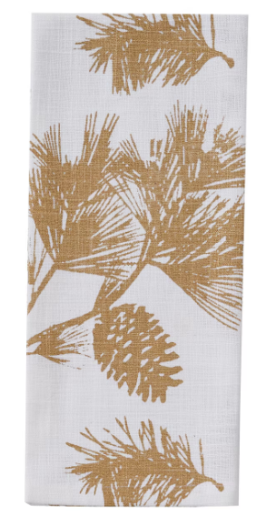 PATRICIA HEATON HOME GOLD PINECONE DISHTOWEL - ASSORTED