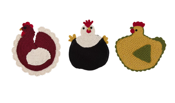 HENRIETTA CROCHET TRIVET - ASSORTED