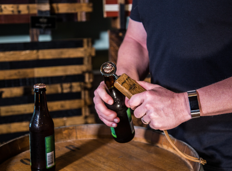 THE HERITAGE FLAG CO. BARREL STAVE BOTTLE OPENER