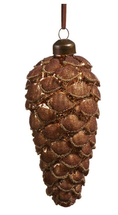 GLITTER PINECONE ORNAMENT - ASSORTED