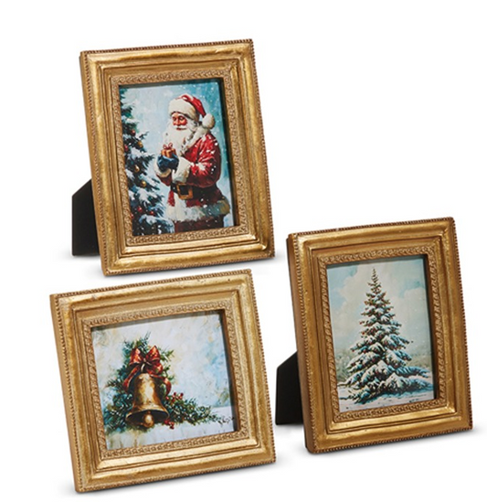TRADITIONAL WINTER HOLIDAY SCENE FRAMED ART - ASSORTED