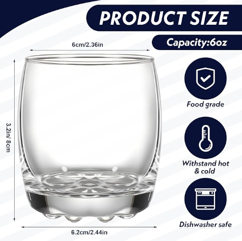 6oz. STEMLESS PARTY WINE GLASSES